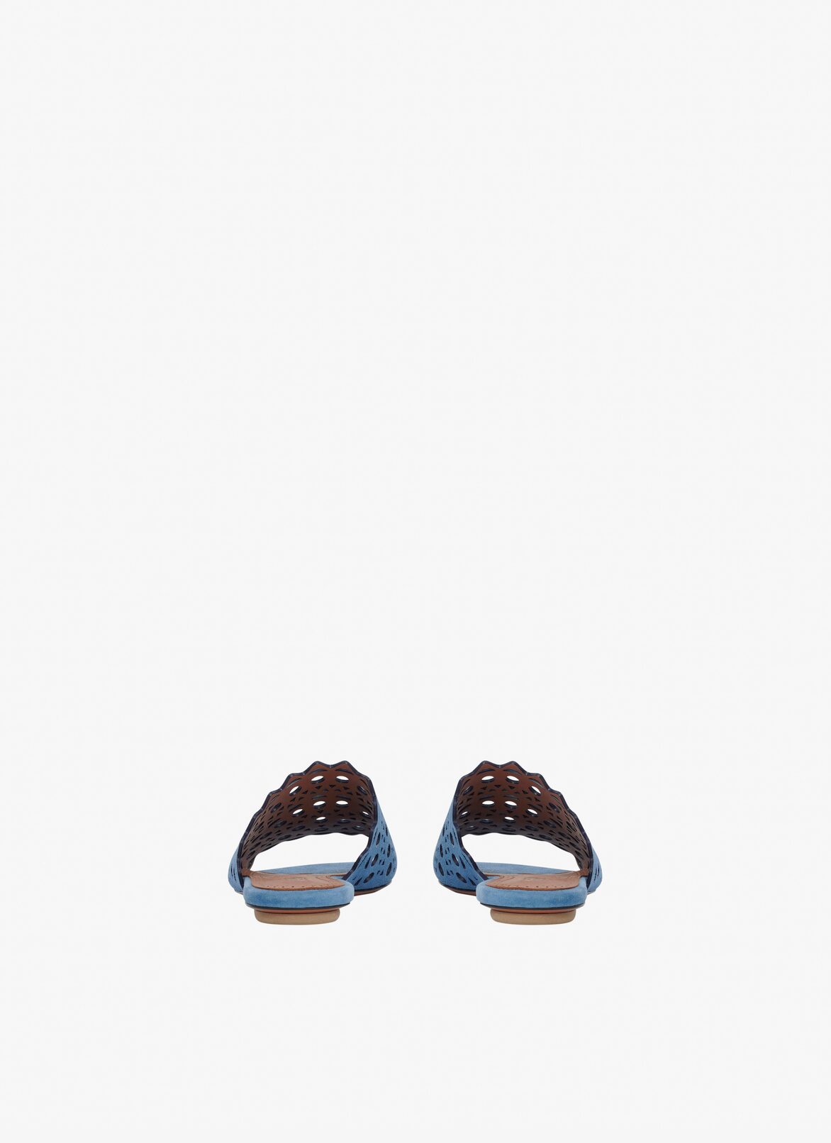 Vienne mules in vienne suede goatskin ALAÏA BLUE VIENNE MULES IN VIENNE SUEDE GOATSKIN